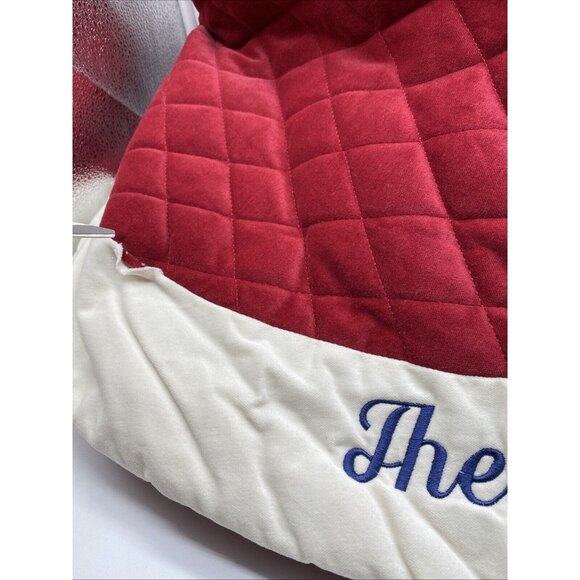 Pottery Barn Velvet Tree Skirt Christmas Quilted Monogram The Myers 60 inches - Picture 6 of 16